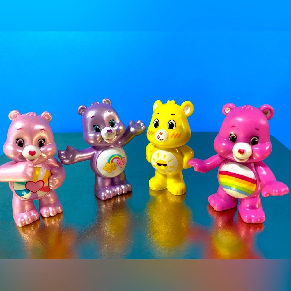 CARE BEARS PEARLIZED HOPEFUL & BEST FRIENDS, CHEER & FUNSHINE CARE BEARS 2.25”